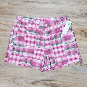 🔹️NWT Molly B Pink & Green Plaid Print Shorts Size 4